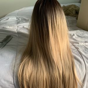 Blonde with Bangs Synthetic Wig